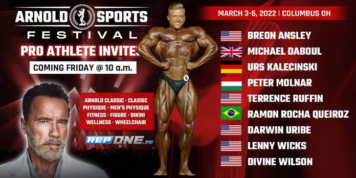 Die offiziellen Teilnehmer der Arnold Classic 2022