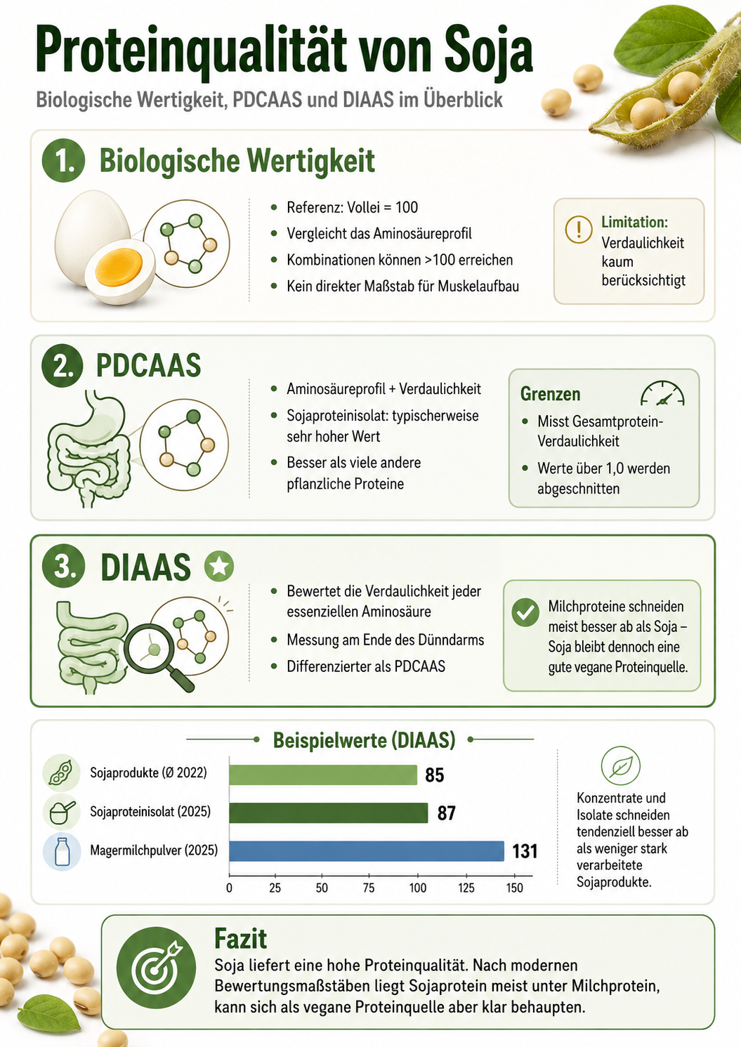 Bestimmung der Proteinqualität von Soja