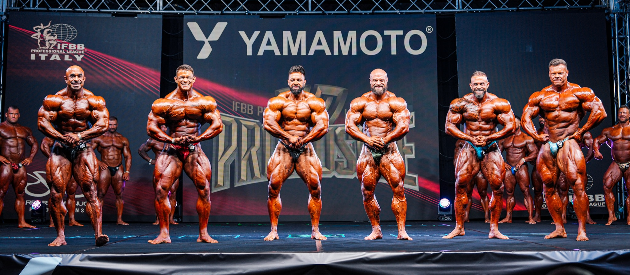 Sasan Heirati (links), Regan Grimes (mitte links), James Holingshead (mitte rechts), Andrea Presti und Daniel Kuffel werden allesamt beim Olympia 2026 wieder aufeinander treffen