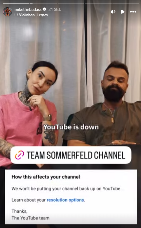 Über die sozialen Medien gab es ein Statement zur Löschung